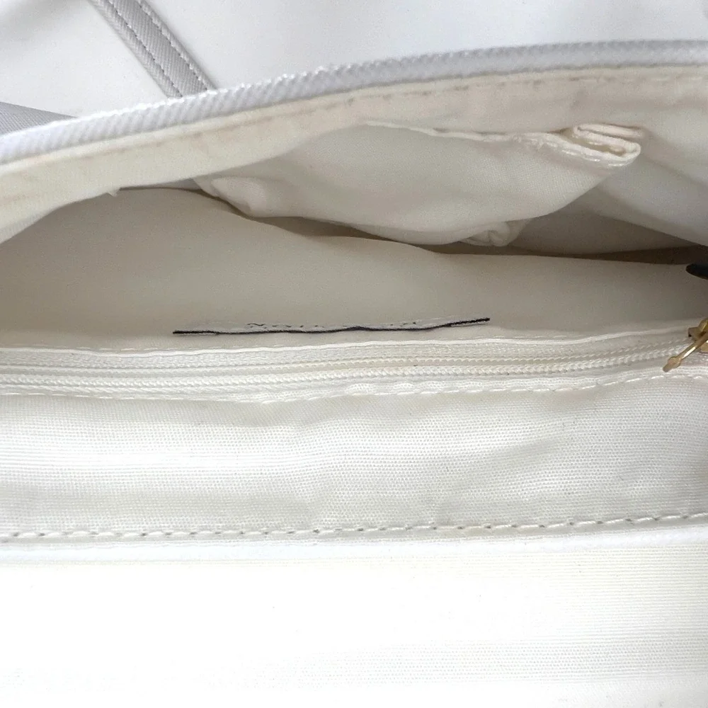 Kenneth Cole‎ Reaction White Saffiano Leather Envelope Crossbody Bag Gold Zipper